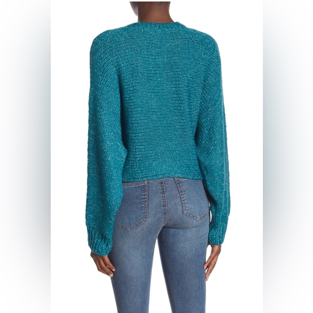 Cotton:On Teal Chunky Knit Sweater Slouchy Long Sleeve Pullover size XS - Picture 2 of 6